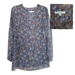 CAbi Tapestry Print Long Sleeve Blouse Top Peasant Boho Size Small